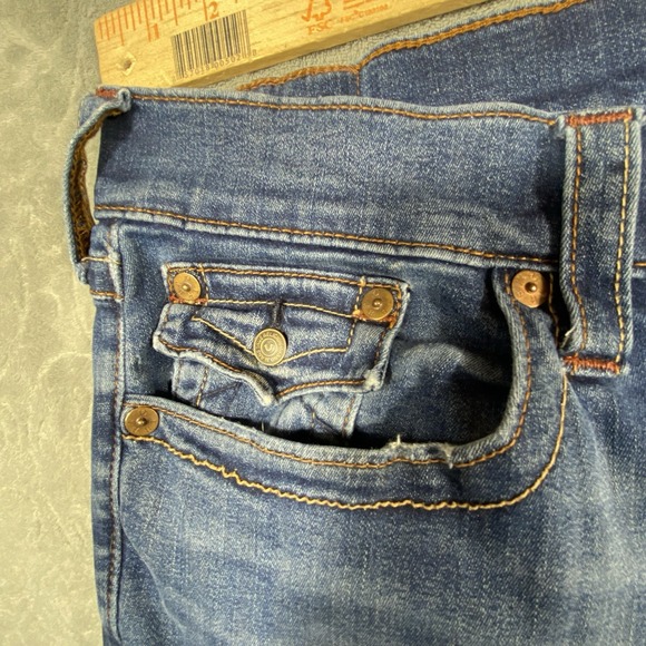 VTG True Religion Y2K Embroidered Men's Jeans 38x32 Flap Pocket Straight Cowboy - Picture 7 of 16